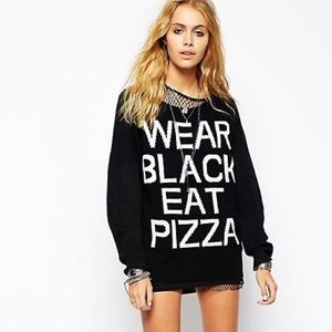 WEAR BLACK EAT PIZZA SWEATER KILLSTAR